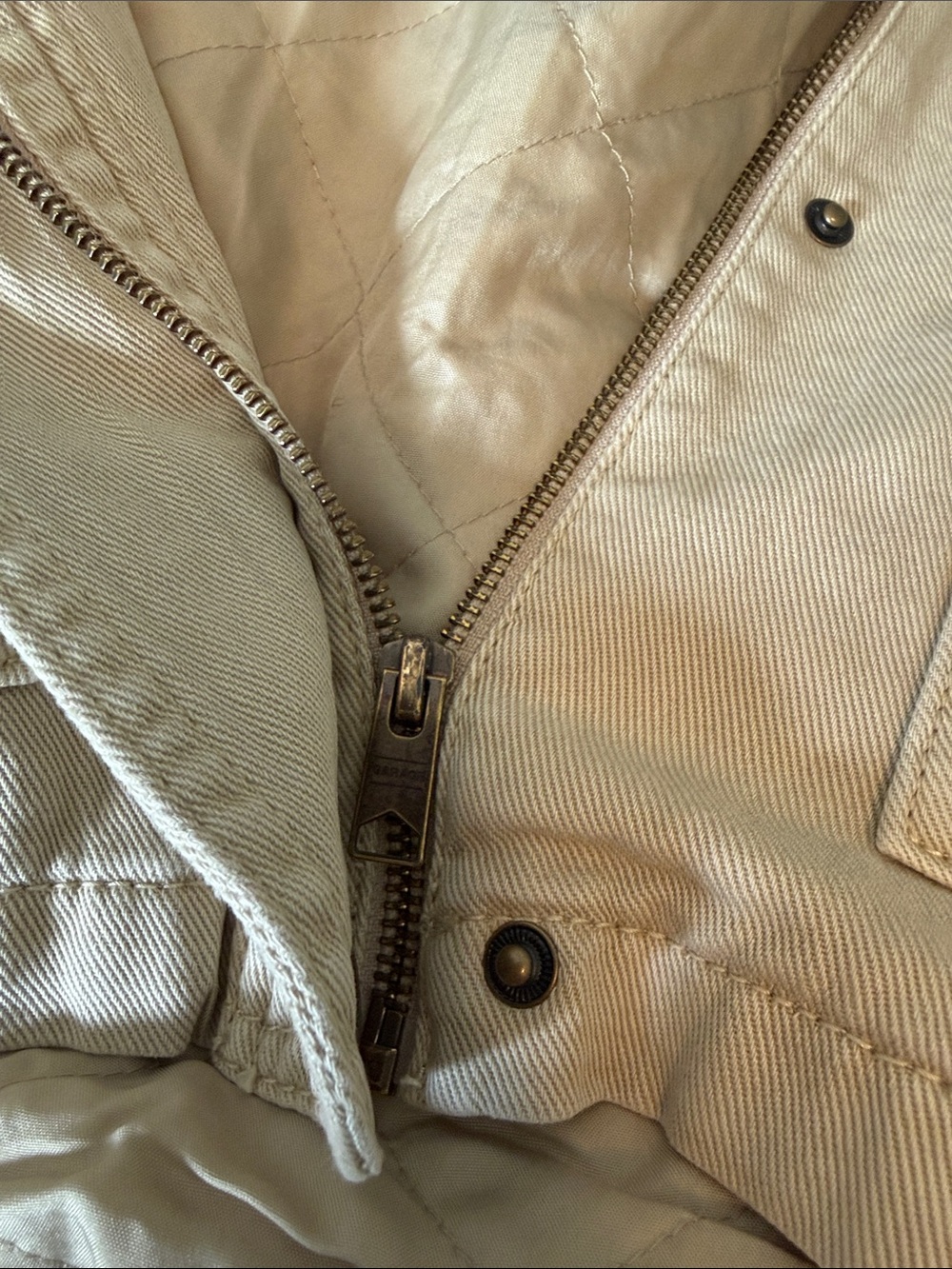 NWT Garage Khaki Jacket with Dark Brown Collar - S/M - Picture 6 of 6